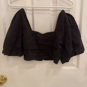 Black Vestique Crop Top